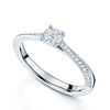 Platinum Round Brilliant Cut Diamond Ring With Diamond Set Shoulders