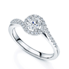 Berry's Platinum Round Brilliant Cut Diamond Ring With Wrap Around Diamond Halo - Berry's Jewellers