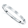 Berry's Platinum Round Brilliant Cut Diamond Rub Over Set Bangle - Berry's Jewellers