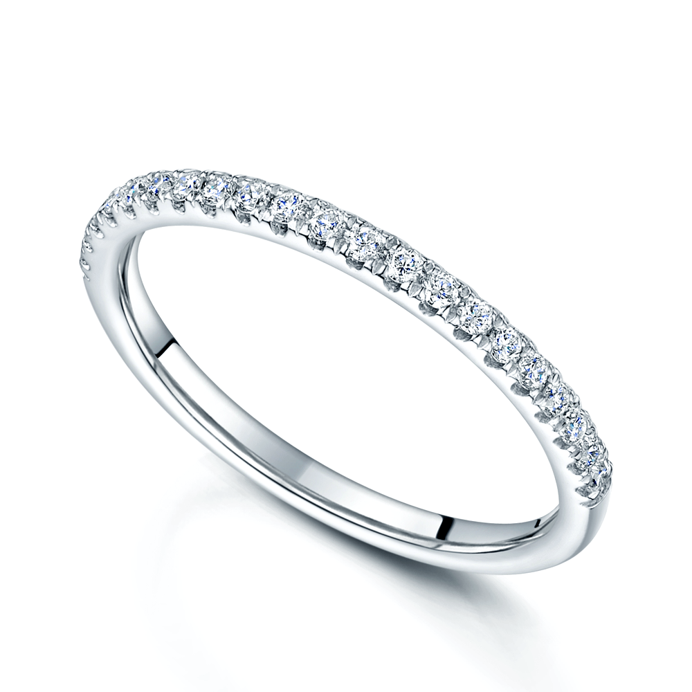 Platinum Round Brilliant Cut Diamond Set Half Eternity Ring