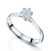 Platinum Round Brilliant Cut Diamond Six Claw Set Solitaire Ring