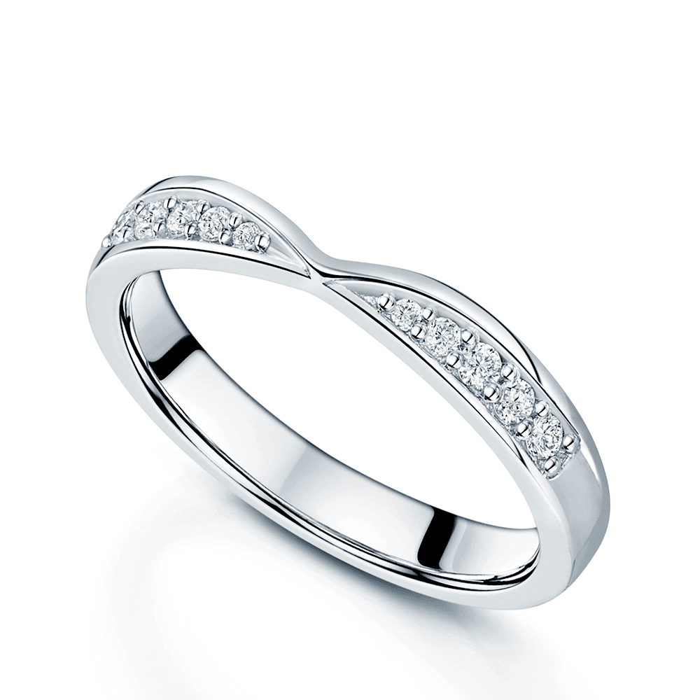 Berry's Platinum Round Brilliant Cut Diamond Twist Design Eternity Ring - Berry's Jewellers