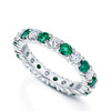 Berry's Platinum Round Brilliant Cut Emerald & Diamond Full Eternity Ring - Berry's Jewellers