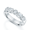 Berry's Platinum Round Brilliant & Emerald Cut Diamond Five Stone Dress Ring - Berry's Jewellers