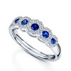 Berry's Platinum Sapphire And Diamond Round Brilliant Halo Set Five Stone Dress Ring - Berry's Jewellers