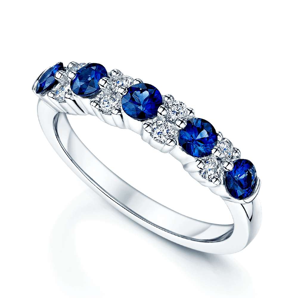 Berry's Platinum Sapphire & Diamond Half Eternity Ring - Berry's Jewellers