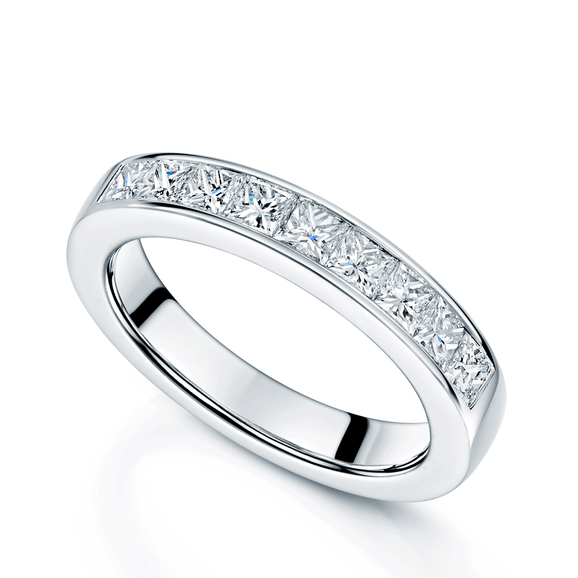 Berry's Platinum Set Princess  Cut Diamond Eternity Ring - Berry's Jewellers