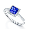 Berry's Platinum Square Cut Tanzanite And Diamond Cluster Ring - Berry's Jewellers