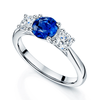 Berry's Platinum Three Stone Round Sapphire & GIA Round Brilliant Diamond Ring - Berry's Jewellers