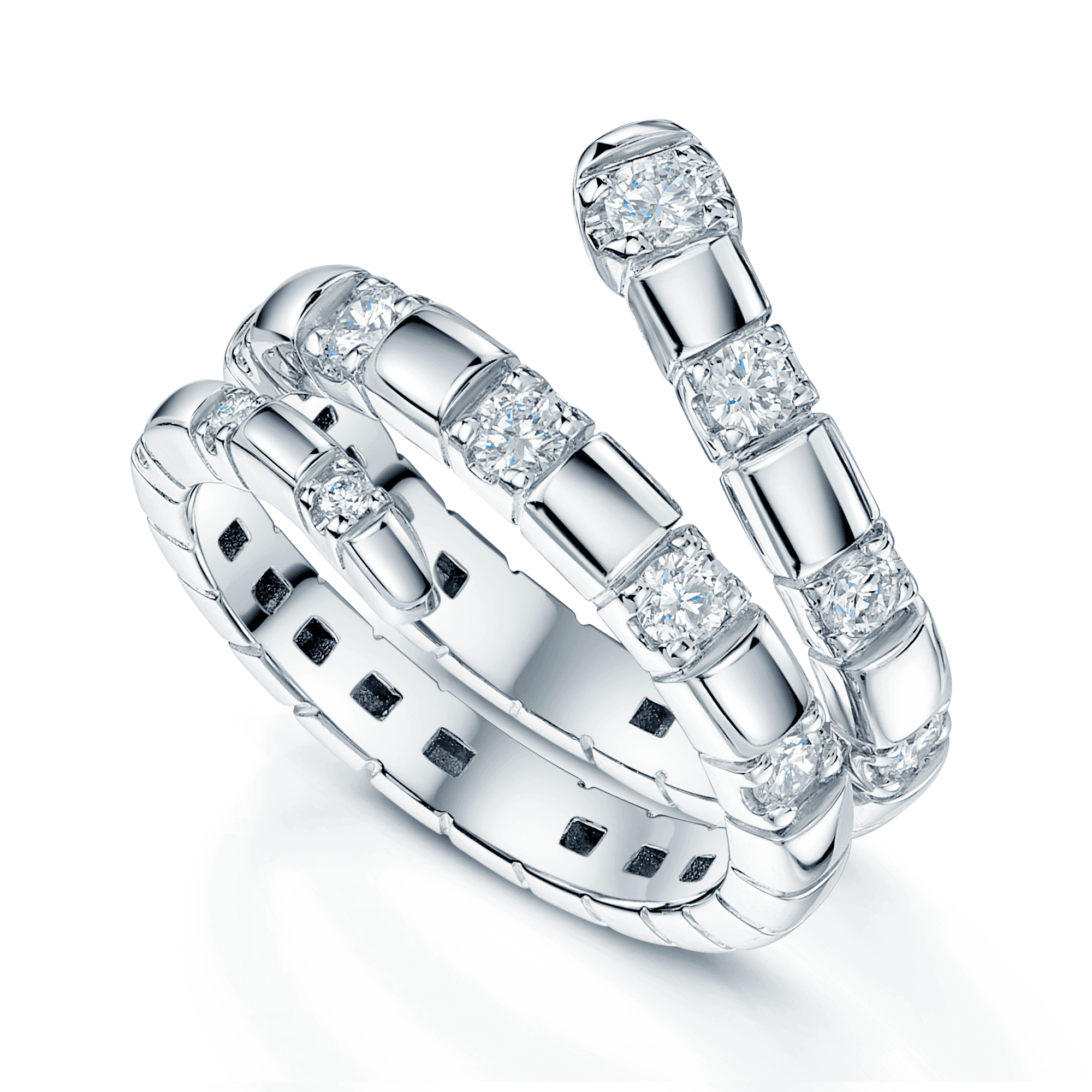 Berry's Platinum Two Row Diamond Set Ring - Berry's Jewellers