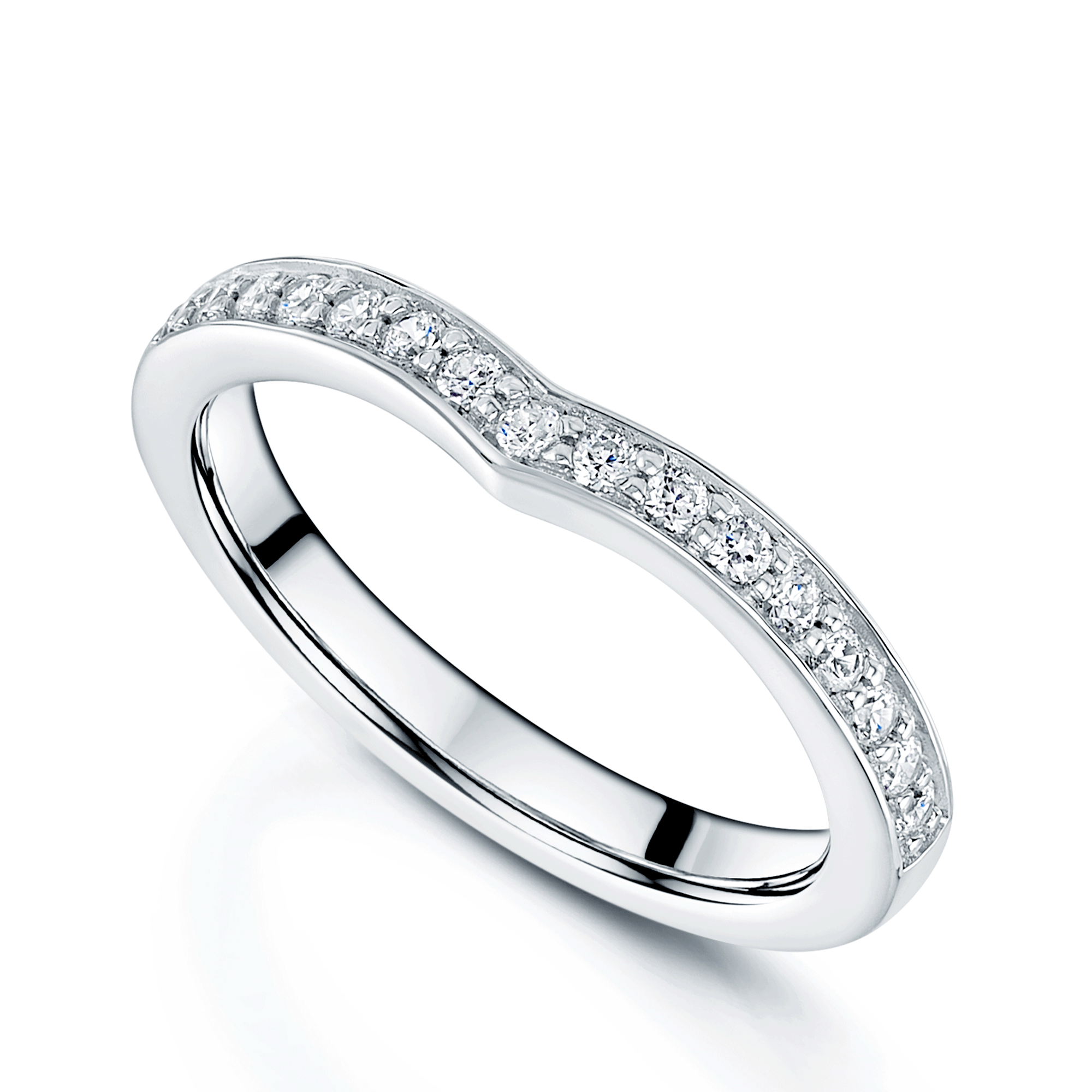 Berry's Platinum V Shaped Diamond Set Wedding Ring - Berry's Jewellers