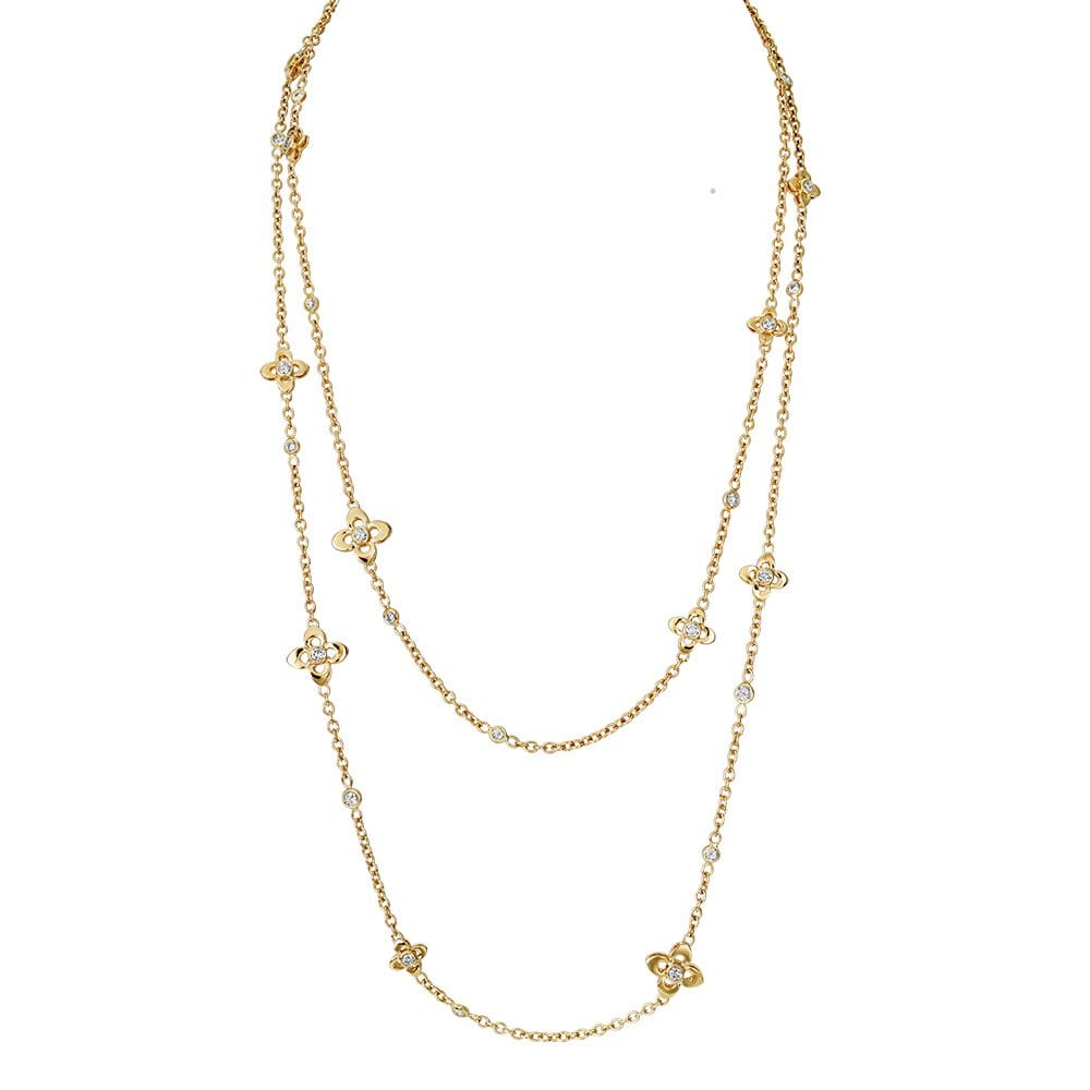 Primavera 18ct Yellow Gold Yellow Diamond Set Sautoir Necklace