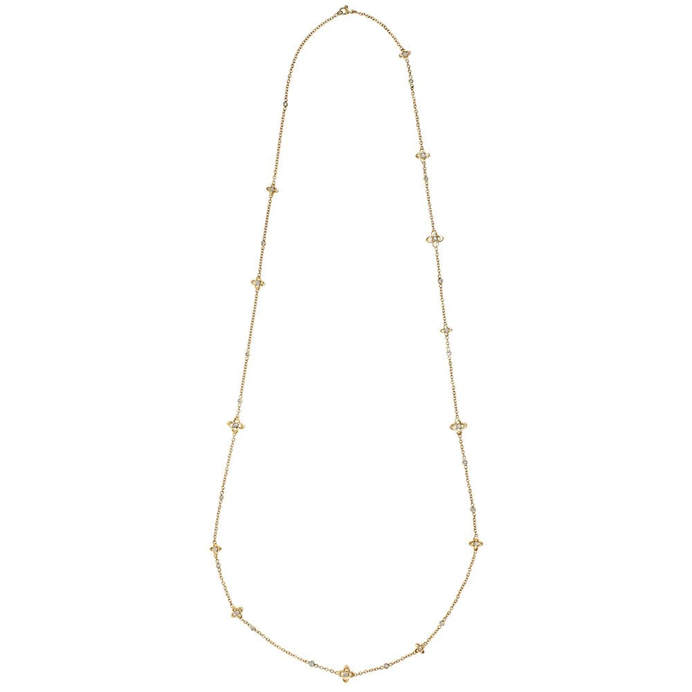 Primavera 18ct Yellow Gold Yellow Diamond Set Sautoir Necklace