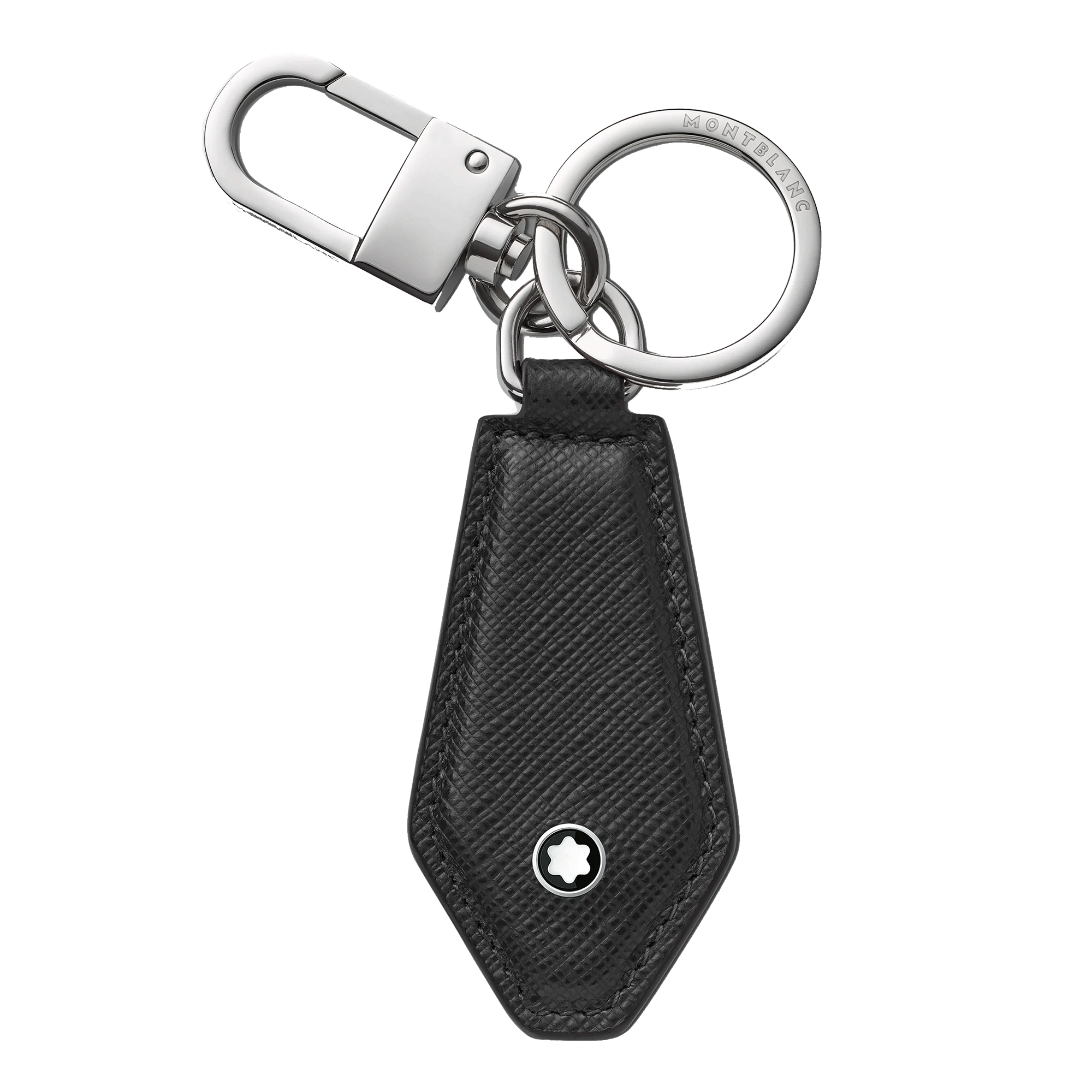 Berry's Sartorial Diamond Shaped Key Fob in Black Leather - Berry's Jewellers