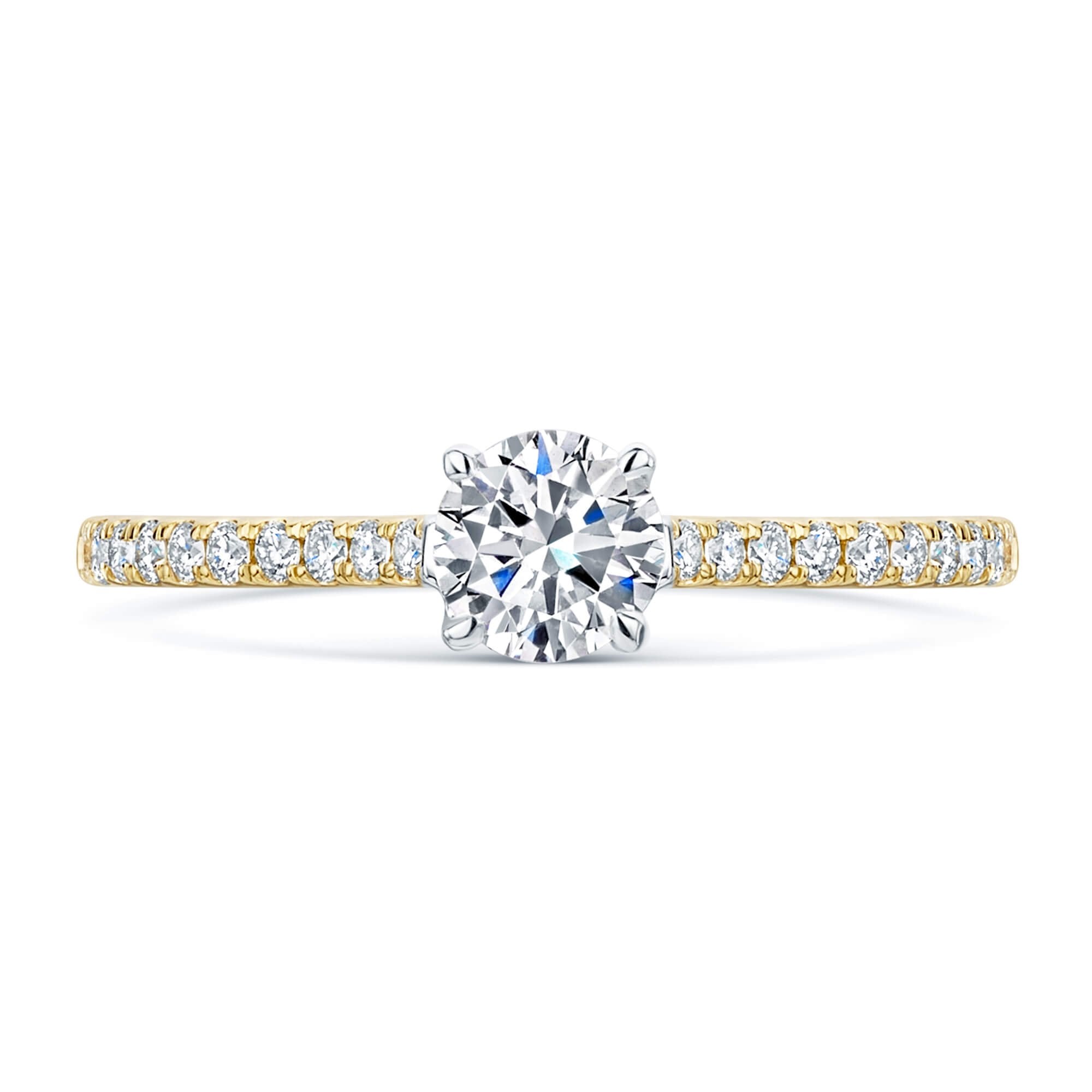 Berry's Simply Solitaire Collection 18ct Yellow Gold Diamond Solitaire Engagement Ring With Diamond Shoulders GIA Certified 0.50 Carat - Berry's Jewellers