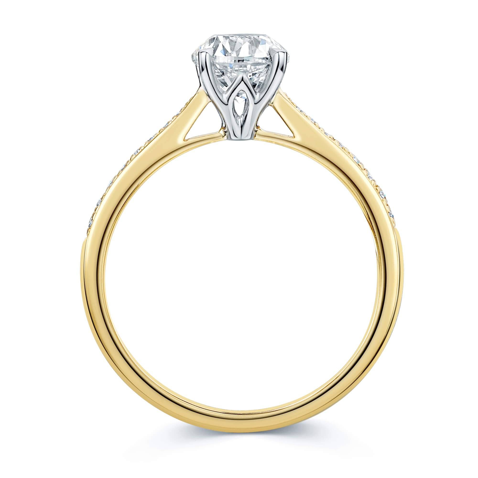 Berry's Simply Solitaire Collection 18ct Yellow Gold Diamond Solitaire Engagement Ring With Diamond Shoulders GIA Certified 1.00 Carat - Berry's Jewellers