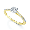 Berry's Simply Solitaire Collection 18ct Yellow Gold GIA Certified Single Stone Diamond And Diamond Shoulders Ring - Berry's Jewellers