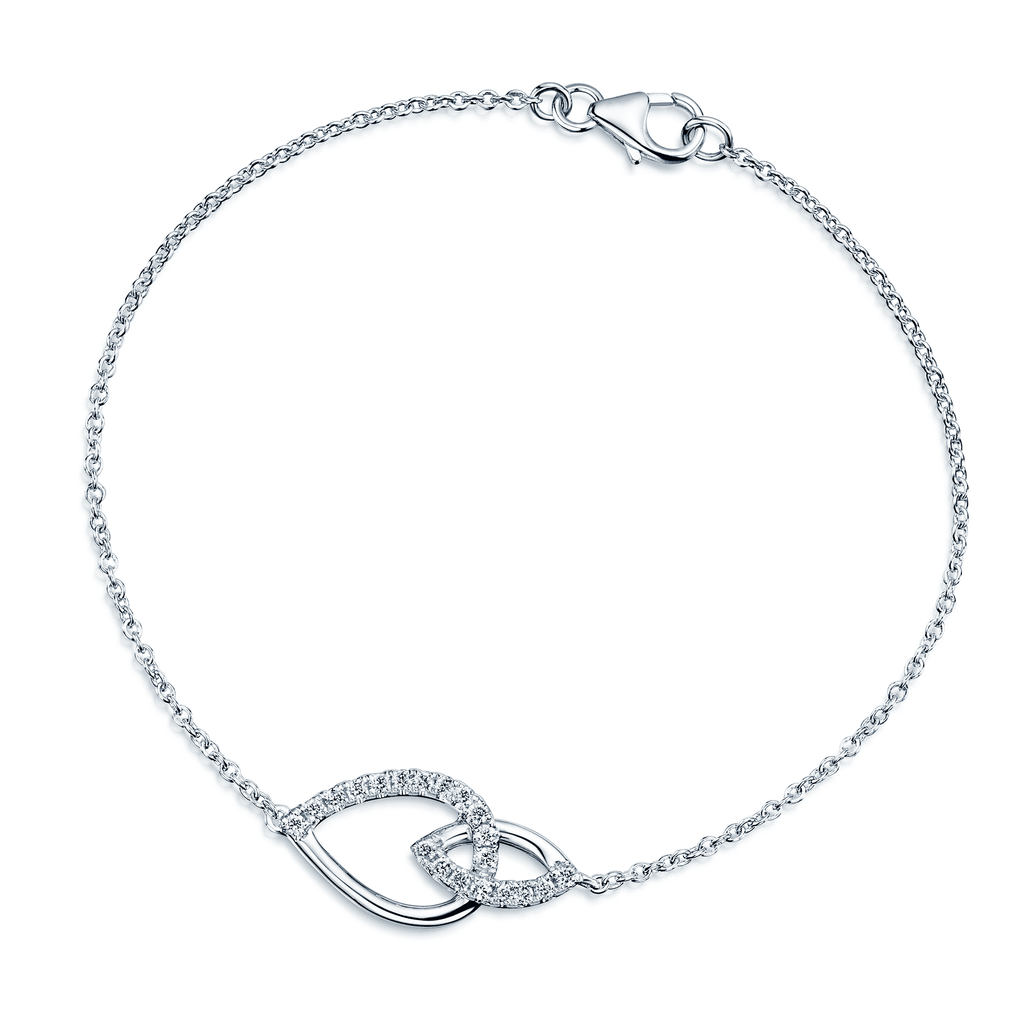 Berry's The Origin Collection 18ct White Gold Pave Diamond Open Seed Link Bracelet - Berry's Jewellers