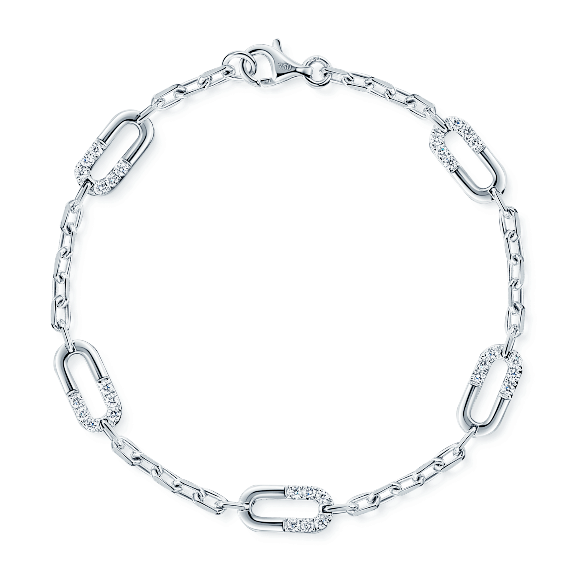 Verve Collection 18ct White Gold Diamond Loop Bracelet