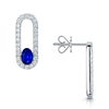 Berry's Verve Collection 18ct White Gold Oval Cut Sapphire And Full Diamond Set Loop Earrings - Berry's Jewellers