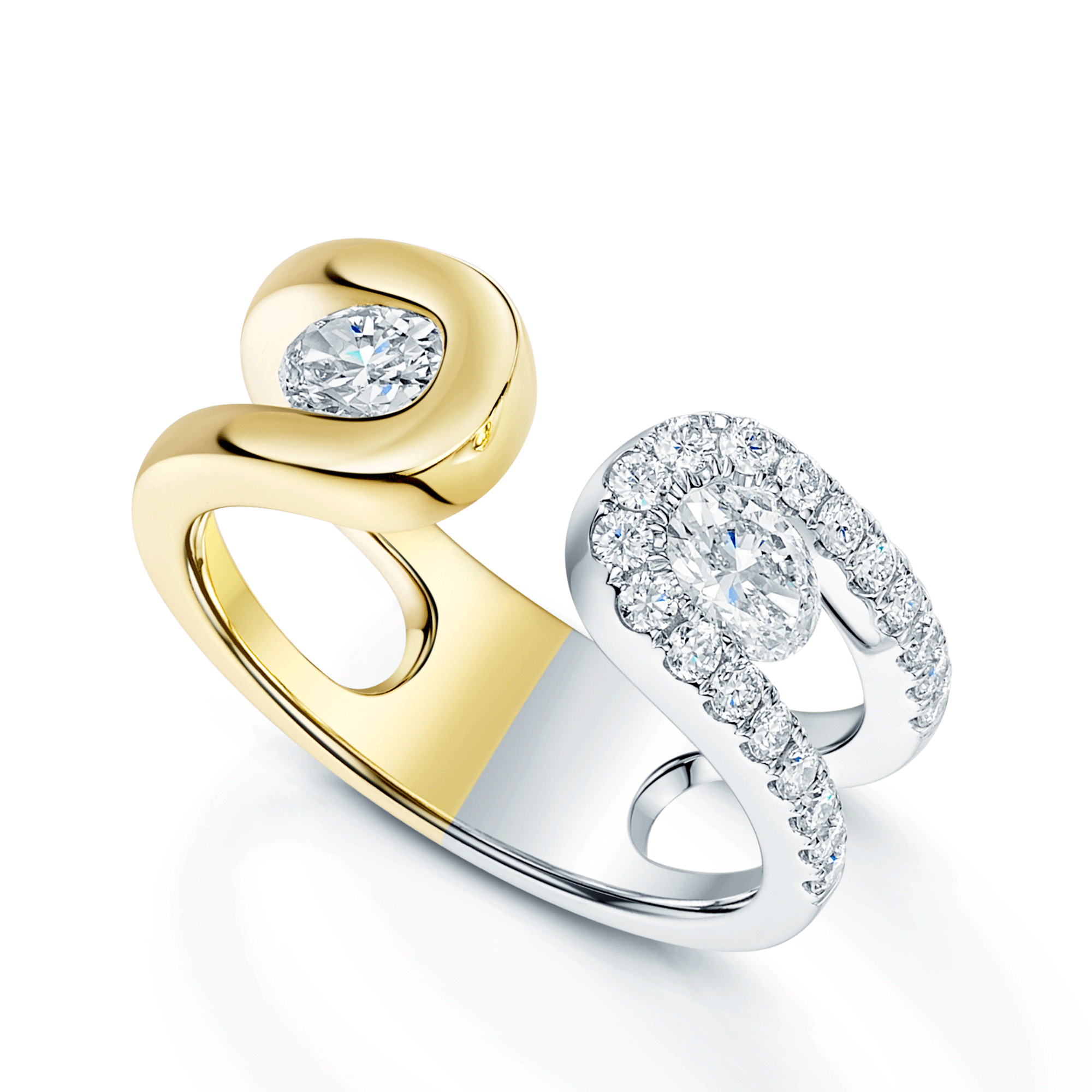 Berry's Verve Collection 18ct Yellow And White Gold GIA Certified Oval Cut Diamond Dress Ring - Berry's Jewellers