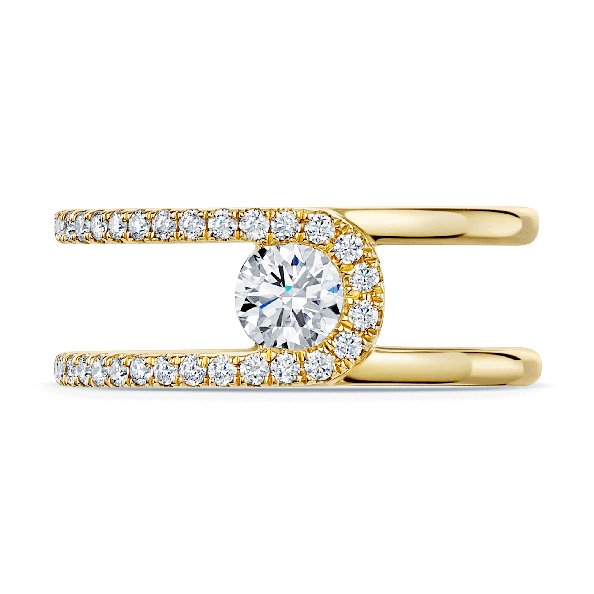 Berry's Verve Collection 18ct Yellow Gold GIA Certified Round Brilliant Cut Diamond Dress Ring - Berry's Jewellers