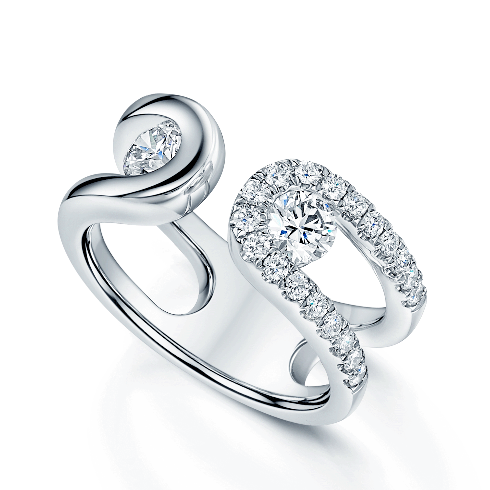 Berry's Verve Collection Platinum GIA Certified Round Brilliant Cut Pave Set Diamond Dress Ring - Berry's Jewellers