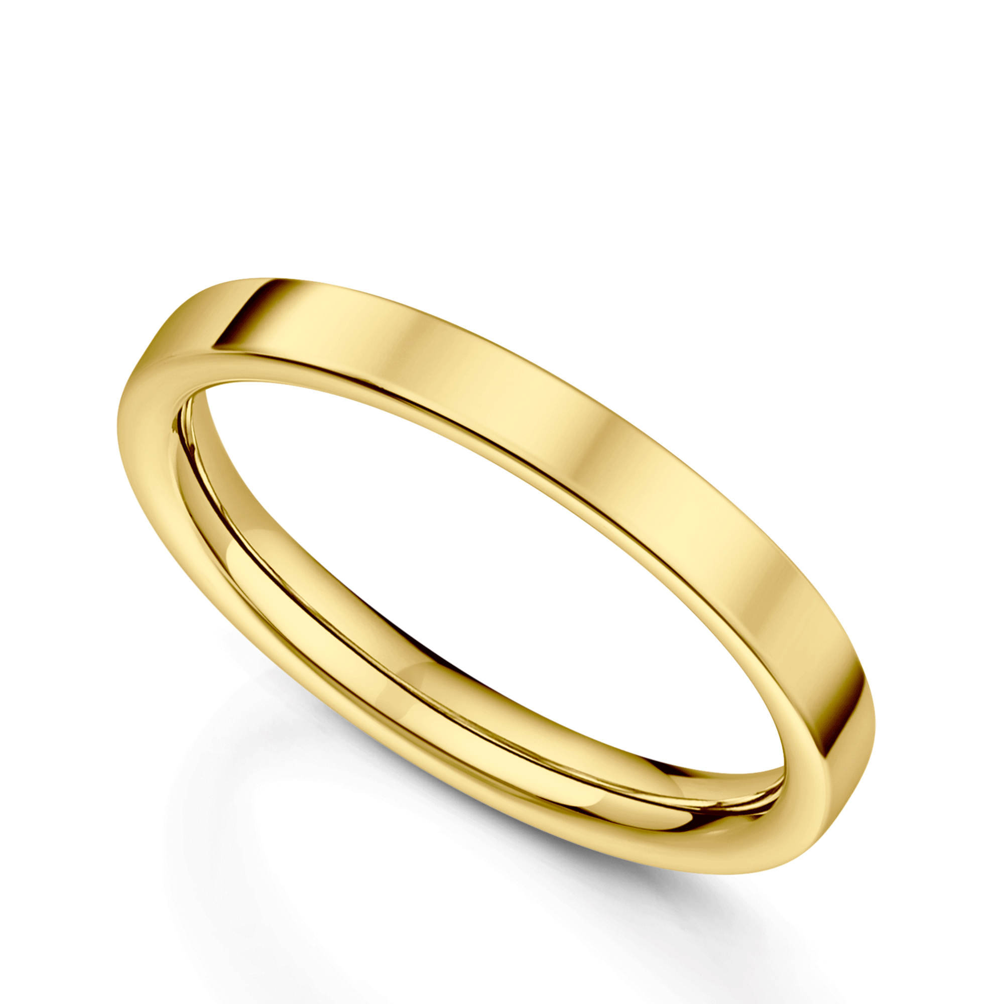 18ct Yellow Gold Flat Court Ladies Wedding Ring