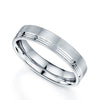 Platinum Matt Half-Lined Flat Court Wedding Ring