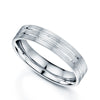 Platinum Matt & Polished Line Flat Court Wedding Ring