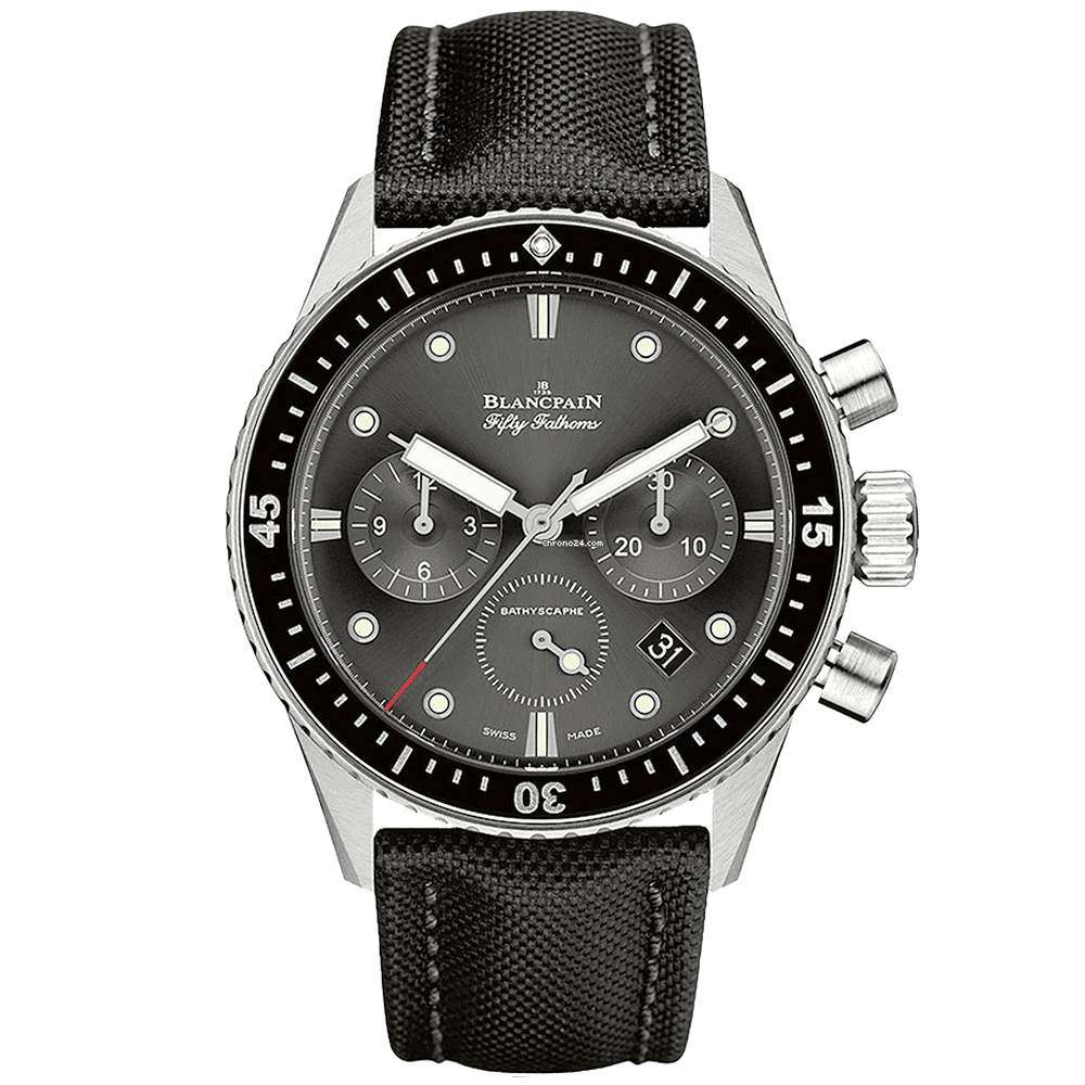 Fifty Fathoms 43mm Bathyscaphe Chronographe Flyback Meteor Grey Dial Watch