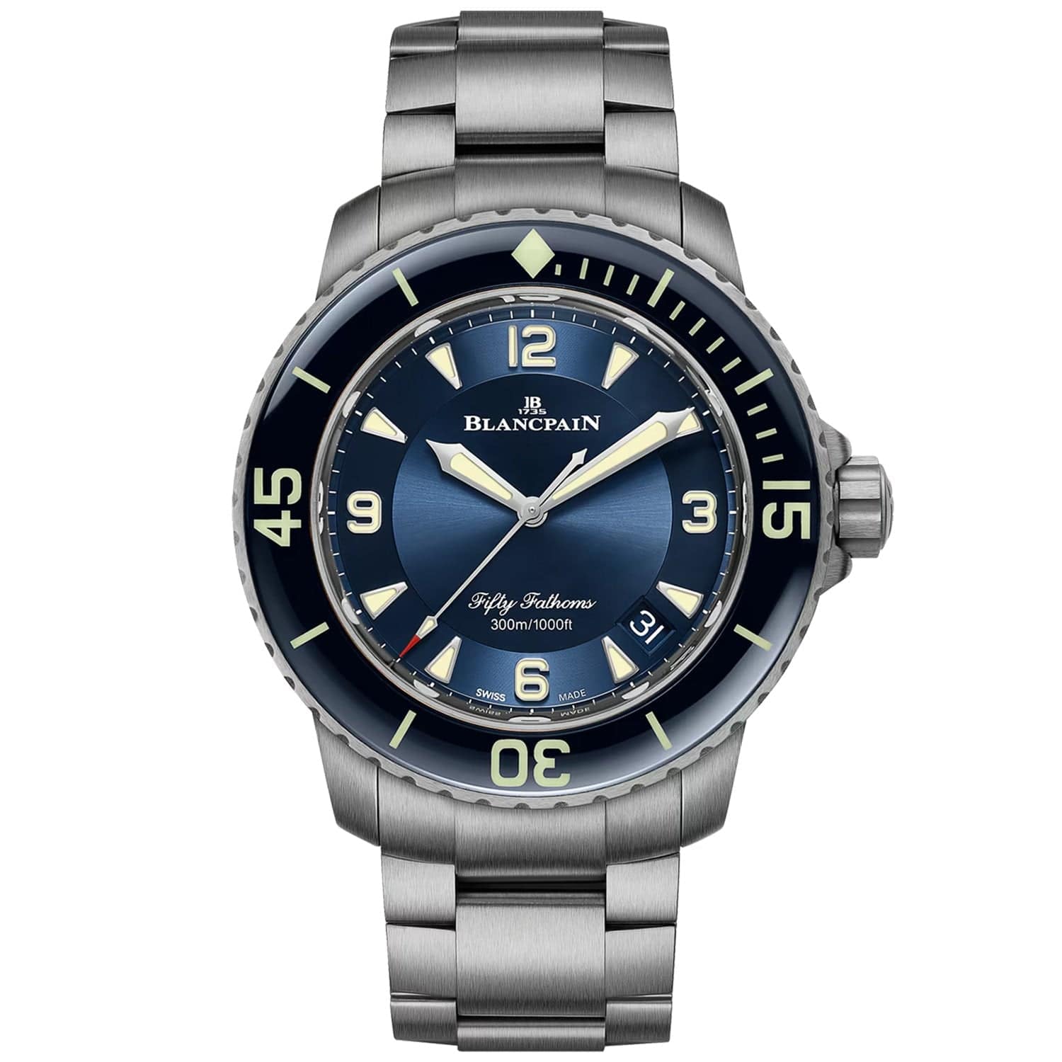 Blancpain Fifty Fathoms 45mm Automatique Blue Dial & Bracelet Watch - Berry's Jewellers