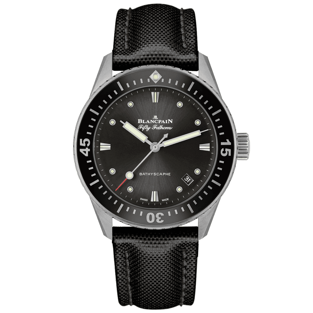 Fifty Fathoms Bathyscaphe 38mm Steel Automatic Strap Watch