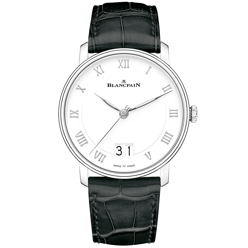 Blancpain Villeret Grande Date 40mm White Roman Dial Automatic Watch - Berry's Jewellers