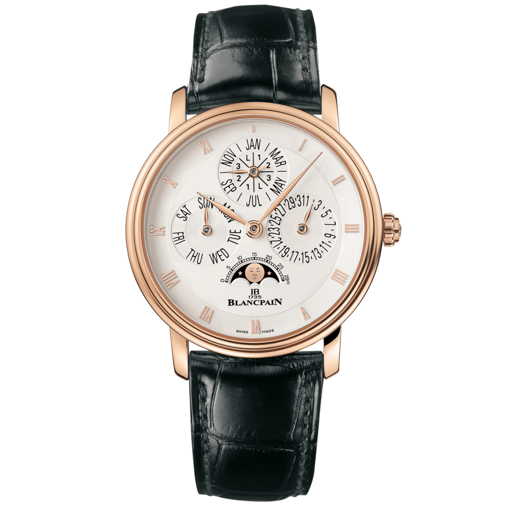 Villeret Quantieme Perpetual Calendar 38mm Automatic Strap Watch