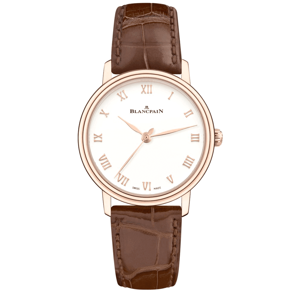 Blancpain Villeret Ultraplate 29mm 18ct Rose Gold & Opaline Roman Dial Watch - Berry's Jewellers