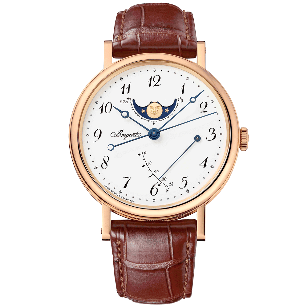 Breguet Classique 39mm 18ct Rose Gold White Dial Men's Leather Strap Watch - Berry's Jewellers