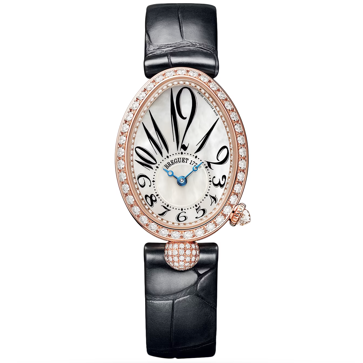 Reine de Naples 18ct Rose Gold 28mm Automatic Ladies Strap Watch