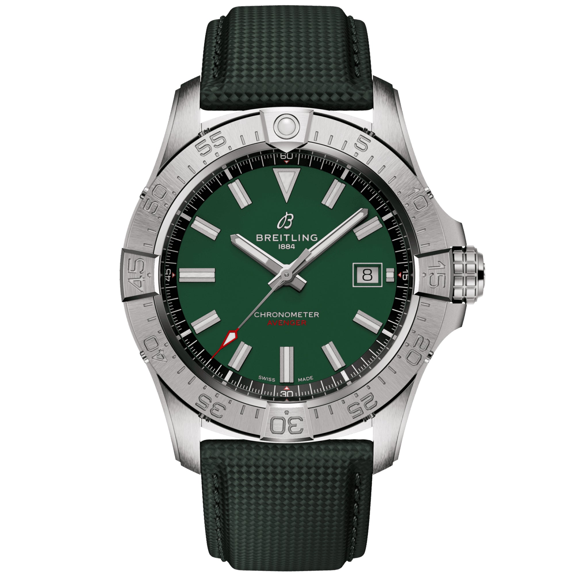 Breitling Avenger 42mm Green Dial Automatic Strap Watch - Berry's Jewellers