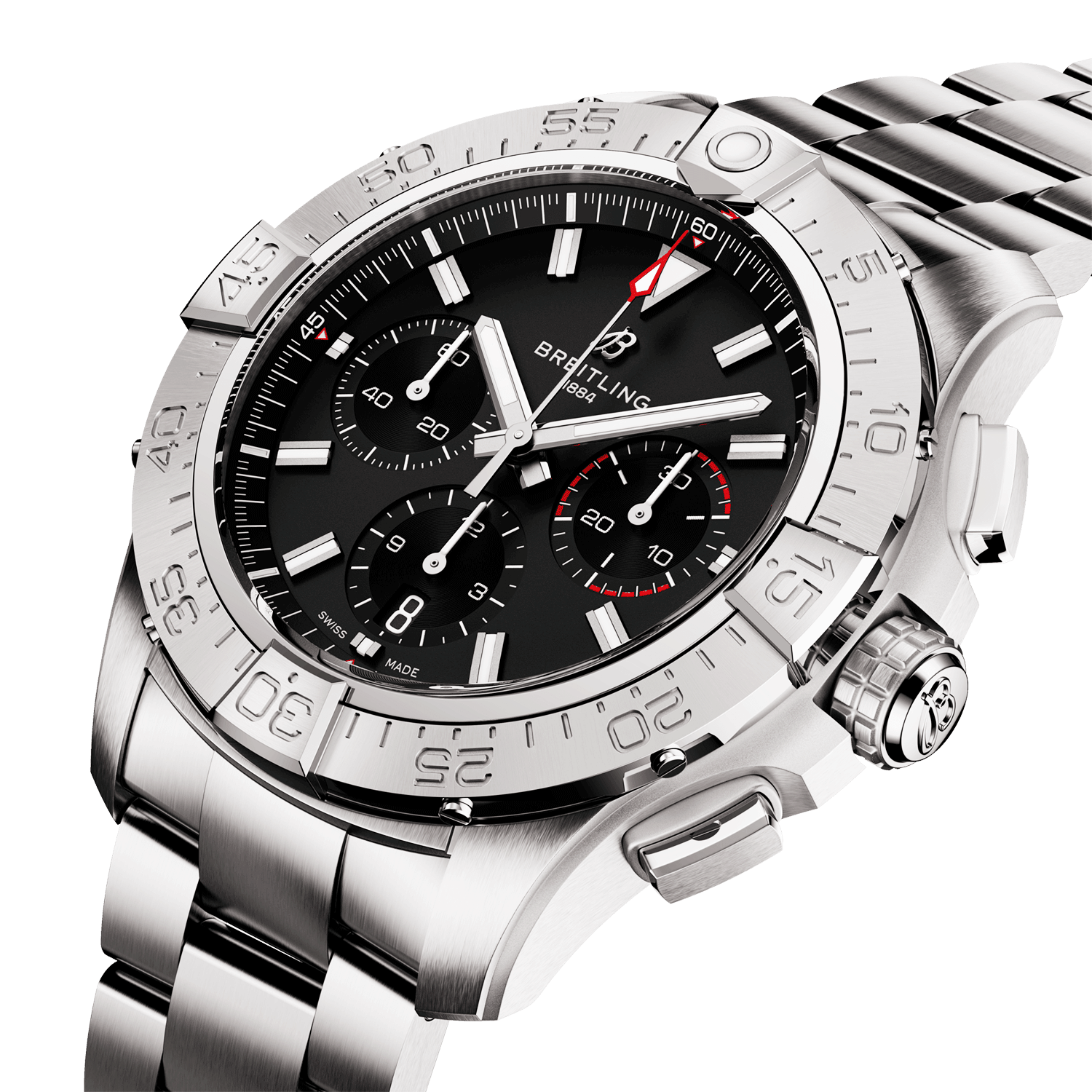 Breitling Avenger 44mm Black Dial Automatic Chronograph Bracelet Watch - Berry's Jewellers