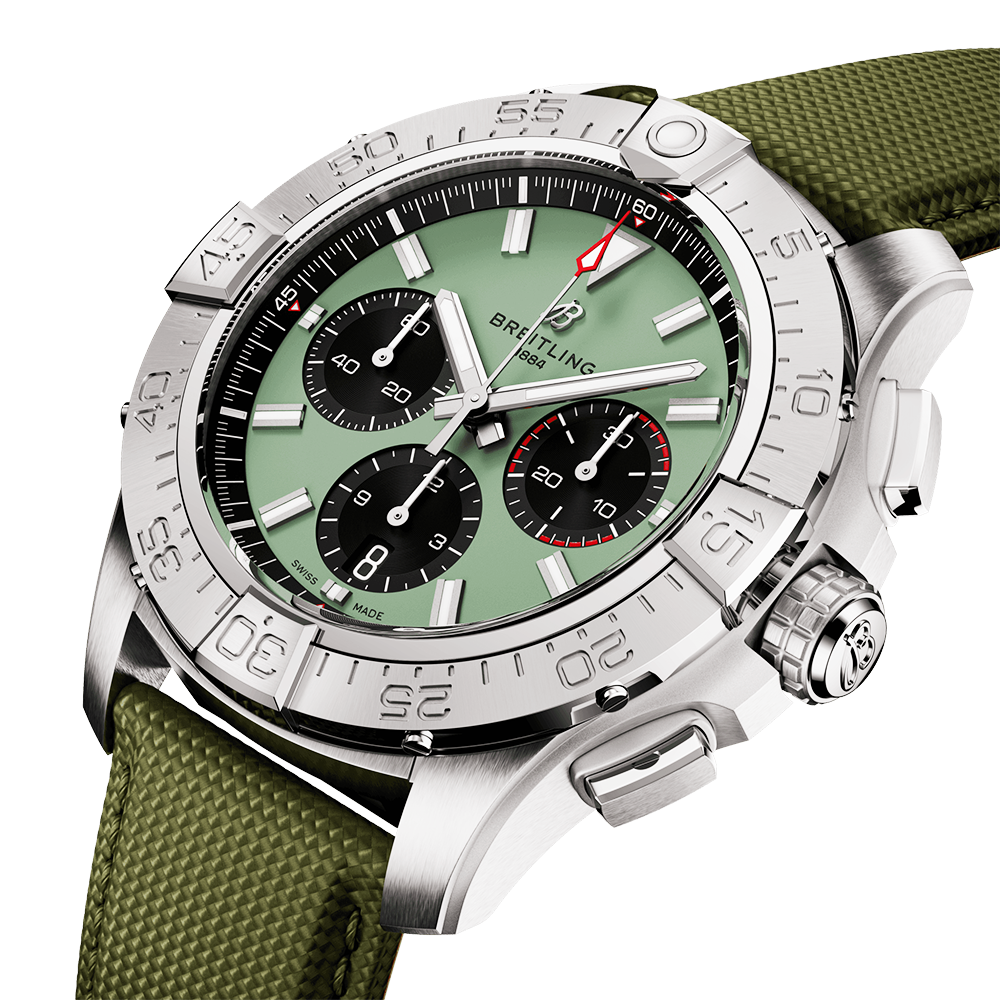 Avenger 44mm Green Dial Automatic Chronograph Strap Watch