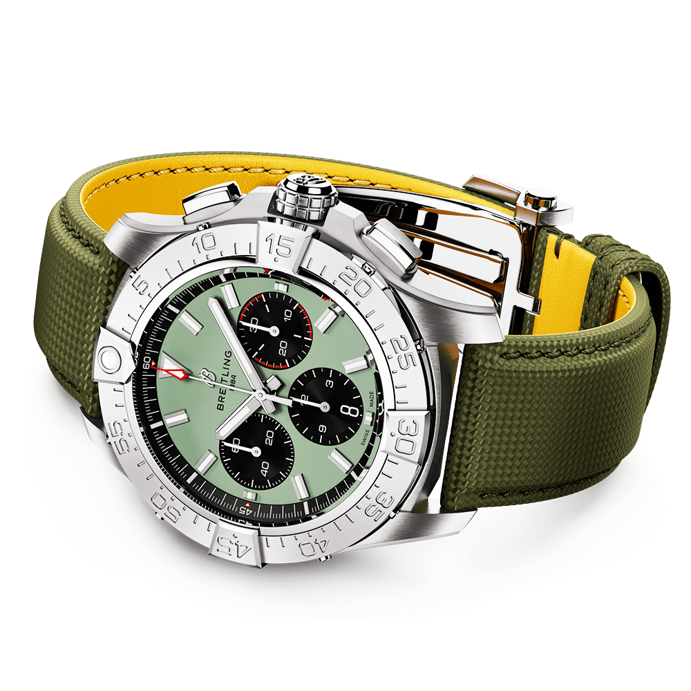 Avenger 44mm Green Dial Automatic Chronograph Strap Watch