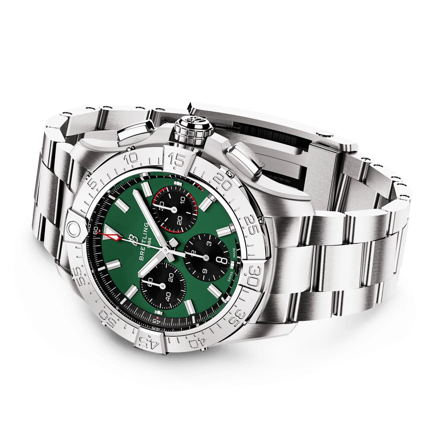 Breitling Avenger Chronograph 42mm Green Dial Automatic Bracelet Watch - Berry's Jewellers