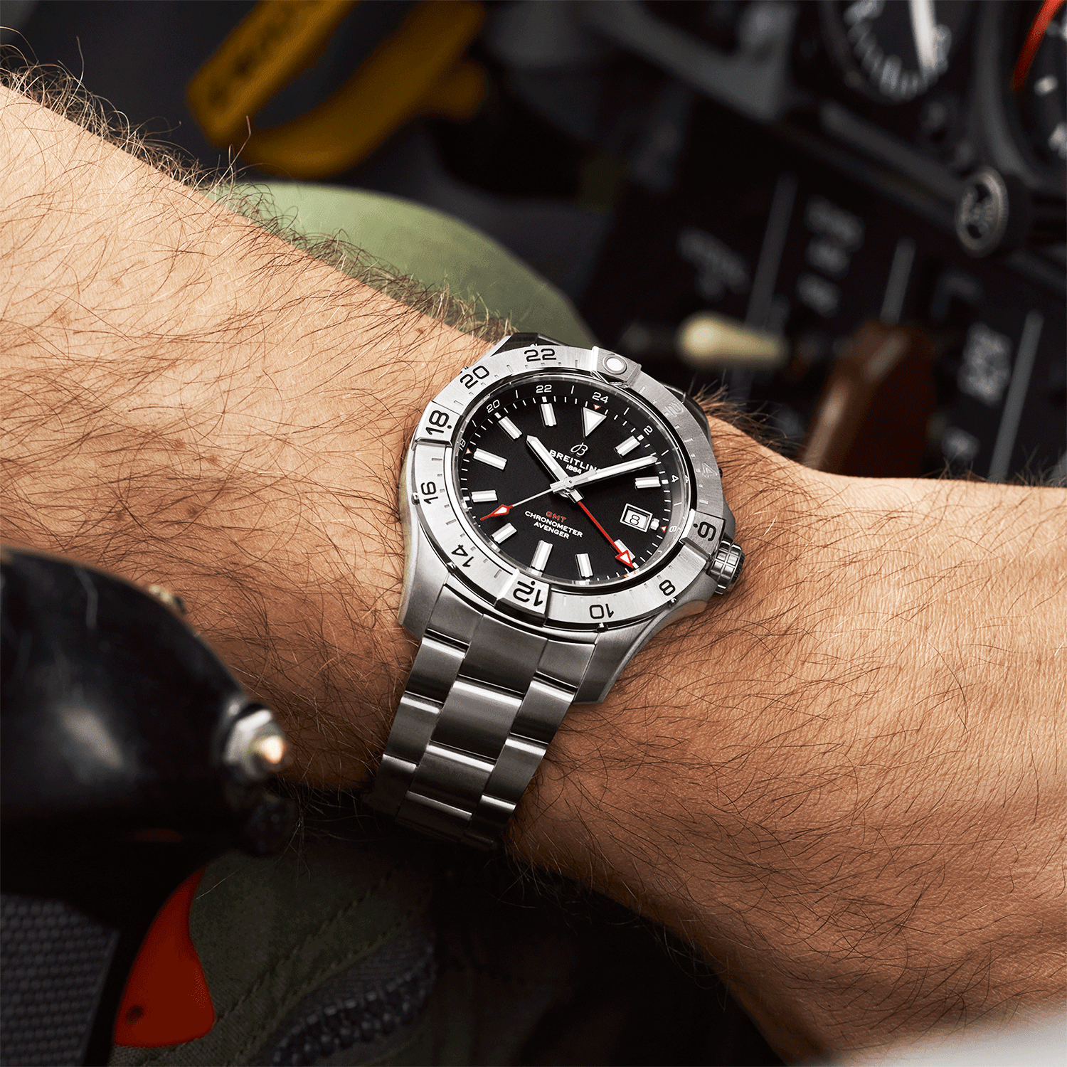 Breitling Avenger GMT 44mm Black Dial Automatic Bracelet Watch - Berry's Jewellers