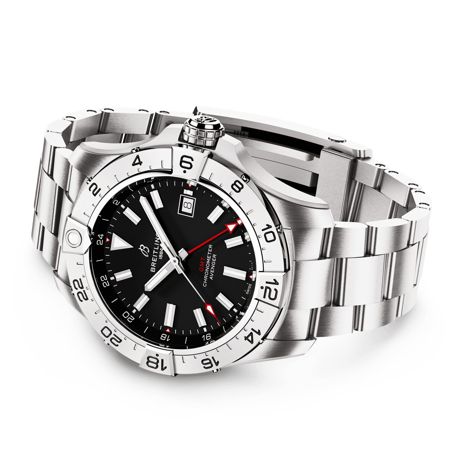 Breitling Avenger GMT 44mm Black Dial Automatic Bracelet Watch - Berry's Jewellers