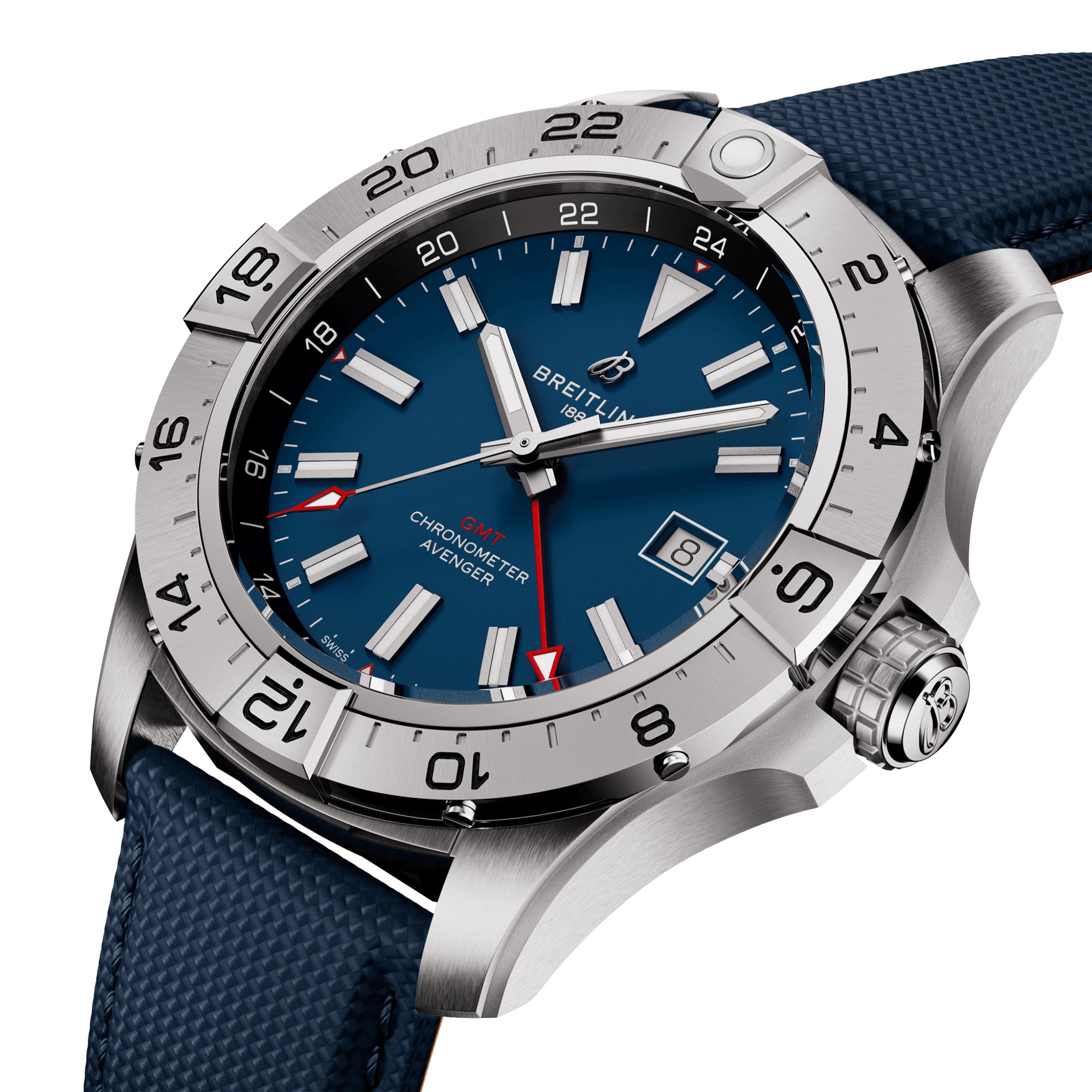 Avenger GMT 44mm Blue Dial Automatic Strap Watch