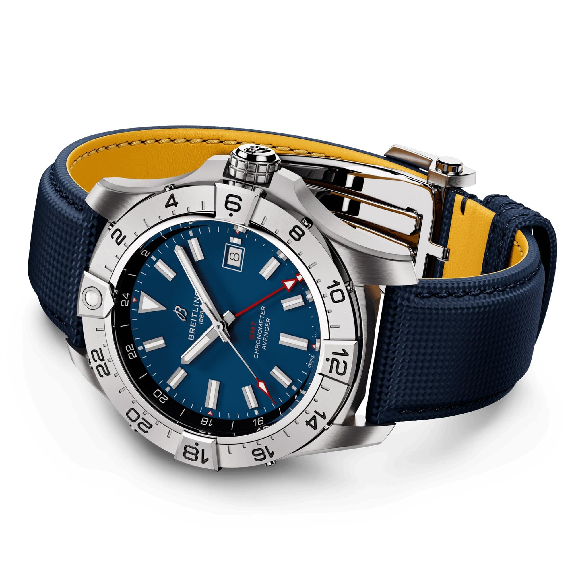 Breitling Avenger GMT 44mm Blue Dial Automatic Strap Watch - Berry's Jewellers