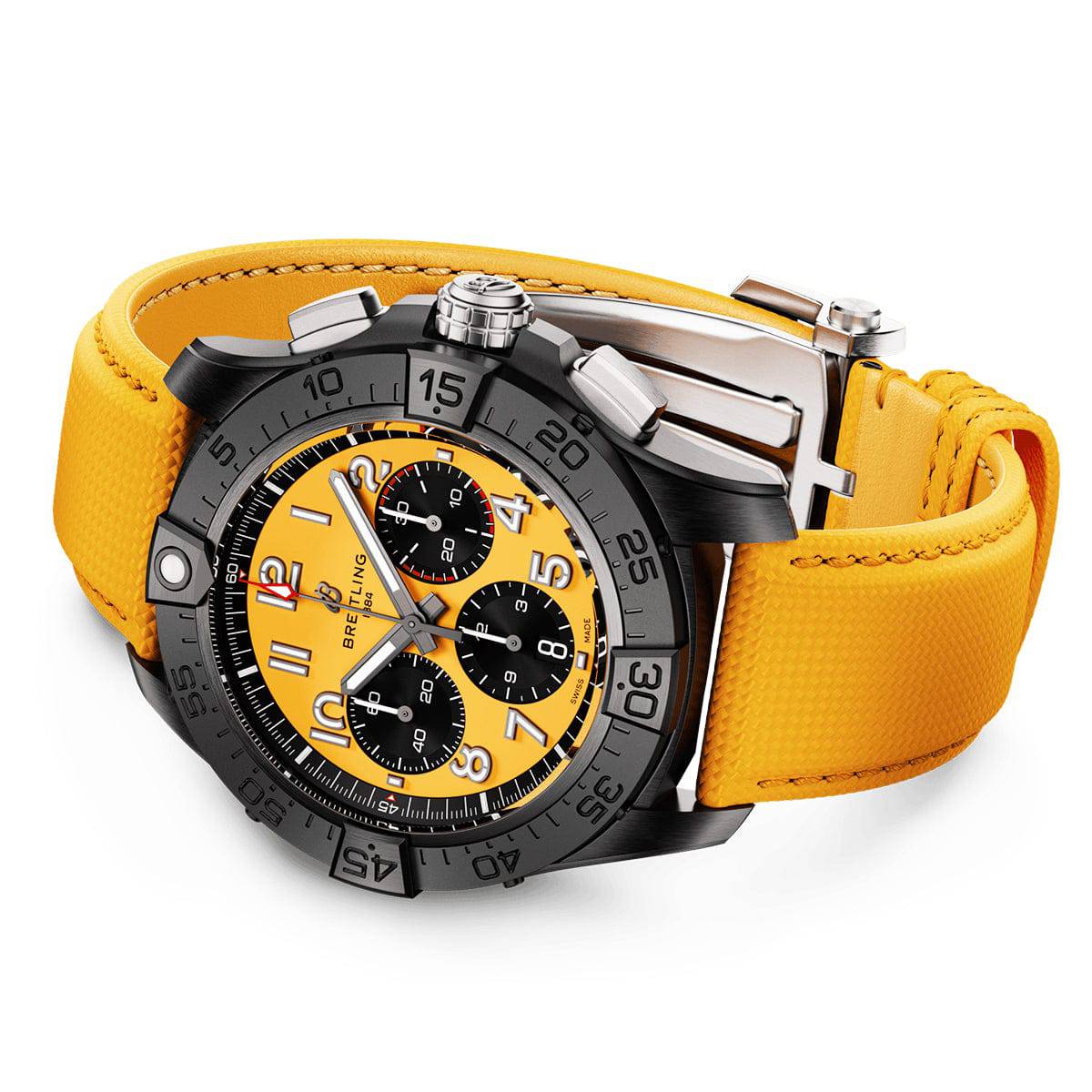 Breitling Avenger Night Mission 44mm Black Ceramic & Yellow Dial Watch - Berry's Jewellers