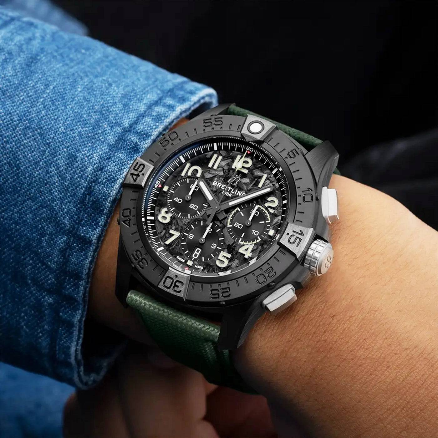 Breitling Avenger Night Mission Chronograph 46mm Men's Black Ceramic Watch - Berry's Jewellers