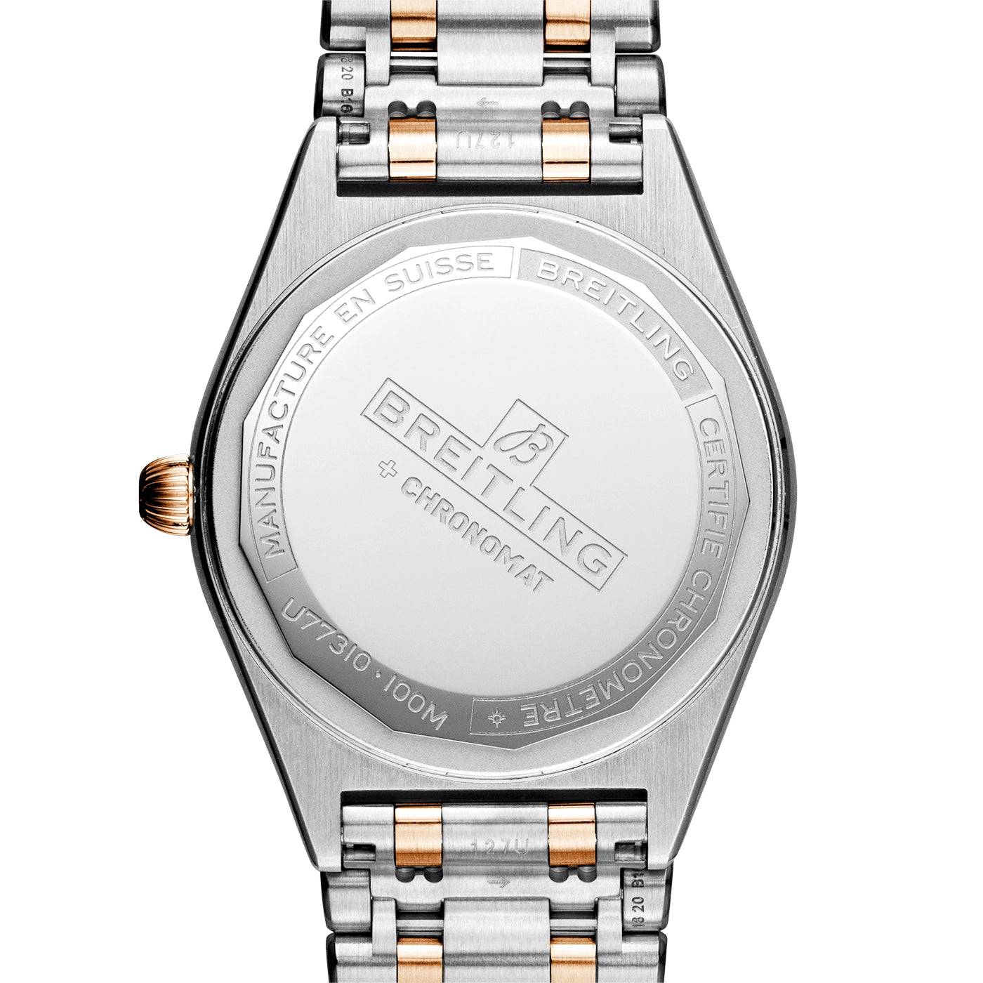 Breitling Chronomat 32mm Two-Tone Mother of Pearl Diamond Set Bracelet Watch - Berry's Jewellers